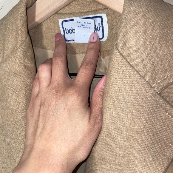 Vintage Bobbie Brooks blazer size 7/8 wool blend khaki color - Picture 5 of 8